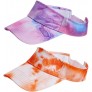 Rbenxia 2 Pieces of Adjustable Sport Visors Tie Dye Gradient Colorful Sun Visor Hats Cap Visors for Women and Men - BYQTH25YS