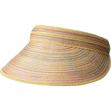 San Diego Hat Company Women's Mixed Braid Brim Visor with Velcro Sun Hats for Women - BJCTND5OO