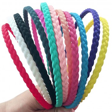 12pcs Colorful Thin Headbands for Women 6mm Light Pigtail Skinny Hairbands for Girls Hard Teeth Headbands For Kids Teens - BQQNHQZZC