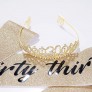 30th Birthday Sash & Tiara Set Happy Birthday Decorations for Women 30th Birthday Gifts for Her Happy Dirty 30 Birthday crown Supplies Gold" Dirty Thirty" - BTYTOLGEN