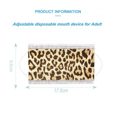 50 Pcs Leopard Print Disposable Face Mask for Women with Cheetah Design Sexy 3ply Protective Cute Paper Mask for Adults - BMGQAMJJX