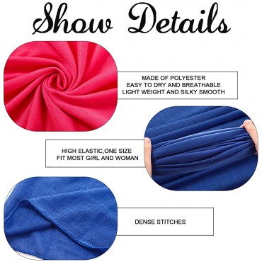 9 Pieces Stretch Head Wraps in 9 Colors Scarf Women African Turban Long Hair Scarf Soft Hair Band Tie Head Scarves for Women - BA80BO6KQ