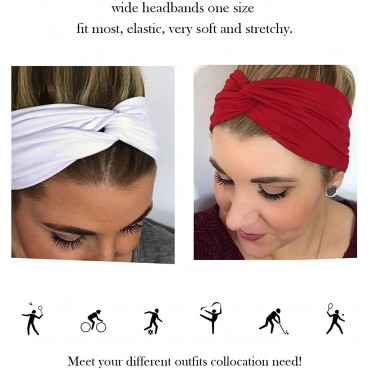 DRESHOW 8 Pack Women's Headbands Headwraps Hair Bands Bows Hair Accessories - BVOM8O9EB