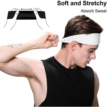 EasYoung Sport Headbands for Men 3 Pack Mens Elastic Moisture Wicking & Workout Headband Non Slip Sweatband Headbands for Running Tennis Cycling Yoga Hairband for Women and Men - B7D6PHTPU