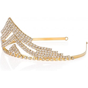 Gold Crowns Crystal Tiaras Bride Wedding Hair Jewelry Women 30th Birthday Party Head Ornaments - BNAWII99J