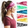 Huachi Women's Headbands Yoga Workout Exercise Tie Dye Bandeau Headband Sweat Wicking Hair Bands - BMOW2KZ3F