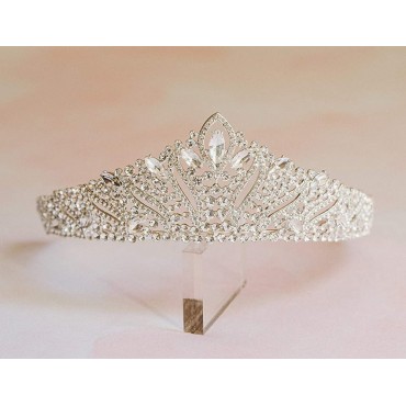 SWEETV Anastasia Tiaras and Crowns for Women Wedding Tiara for Bride Rhinestone Queen Crown Silver Crystal Princess Headpieces for Prom Costume Party - BHX2ZH2VW