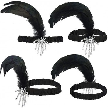 Tongcloud 12pcs 1920s Flapper Headband Costume Flapper Headpiece for Women Feather Headband for Gatsby Theme Party - BQ7XHKB6R