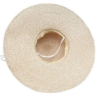 Adrinfly Women Foldable Floppy Wide Brim Straw Sun Hat Travel Packable Adjustable Summer Beach Accessories Hat UV UPF 50+ - B6F7DWX9Q