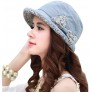 CACUSS Women's UPF 50+ Foldable Linen Hat Big Brim with Big Bowknot - B3RK9XFVU