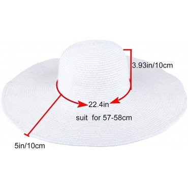 CHIC DIARY Womens Wide Brim Straw Hat Floppy Derby Hat Large Brim Beach Straw Sun Cap UPF 50+ - B04USBPM1