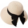 Comhats Womens Floppy Summer Sun Beach Straw Hat UPF50 Foldable Wide Brim 55-60cm - BIFK1U22L