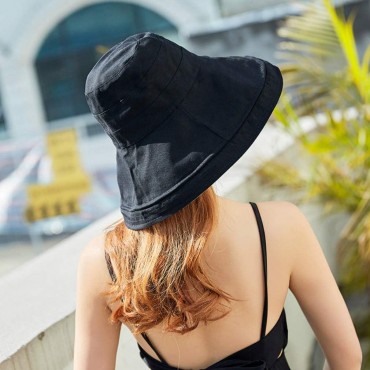 FaroDor Women's Packable Reversible Bucket Hat UV Sun Protection Wide Brim Summer Beach Cap - BP94Z70FX