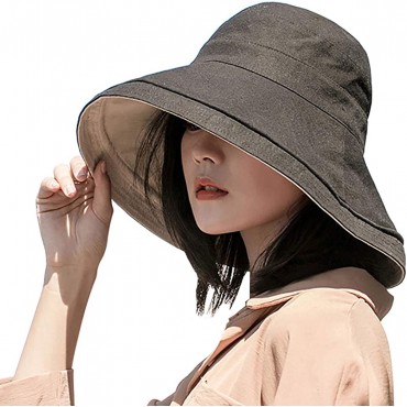 FaroDor Women's Packable Reversible Bucket Hat UV Sun Protection Wide Brim Summer Beach Cap - BP94Z70FX