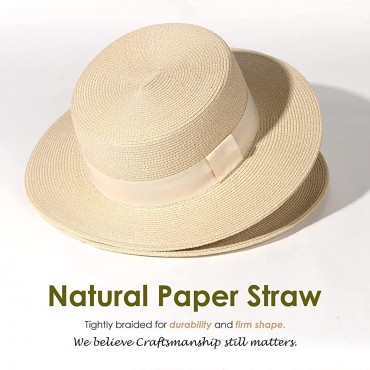 FURTALK Straw Beach Sun Hats for Women Men Summer Fedoras Boater Hat Packable SPF UV Protection Hats for Women Travel… - BLWSLUESD