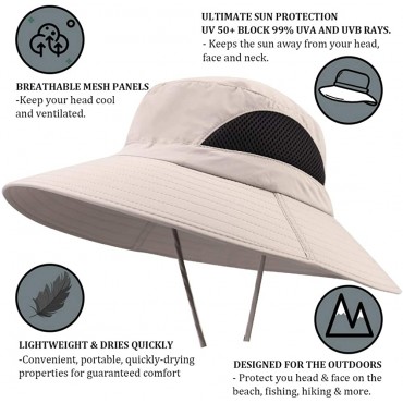 Ordenado Waterproof Sun Hat Outdoor UV Protection Bucket Mesh Boonie Hat Adjustable Fishing Cap - B1D7GMLCK