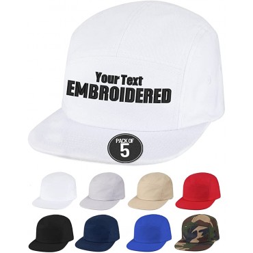 Personalized Embroidered Dad Baseball Snapback 5 Panel Visor Hats with Your Text or Logo in Bulk for Men Women - B407Z0S6B