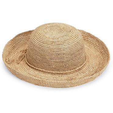 Wallaroo Hat Company Women’s Catalina Sun Hat – Modern Handwoven Twisted Natural Raffia Wide Brim Designed in Australia - BZDXRL67D