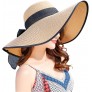 Women's Folable Floppy Hat,Wide Brim Sun Protection Straw Hat Summer UV Protection Beach Cap - BCJZ7UGUT