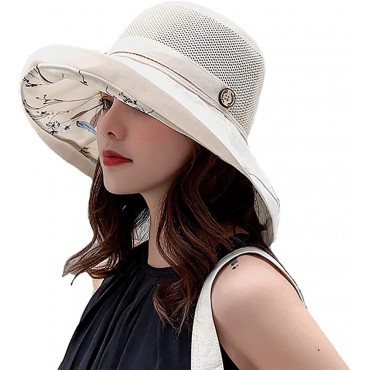 Women's Mesh Sun Hats Summer UV Protection Wide Brim Beach Fishing Cap - B0E5J486Y