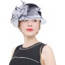 Women's Two-Tone Bowler Cloche Hat for Kentucky Derby Day Church Wedding Party Formal Occasion - BKQUJ3L0O