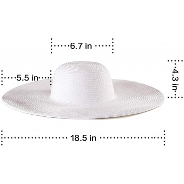 Women's Wide Brim Sun Hat Sun Protection Floppy Straw Hat Summer Beach Hat - BUG6TIHYF
