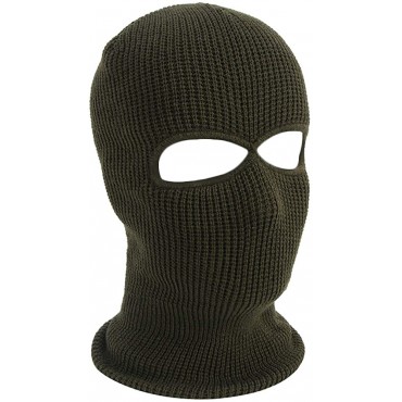 3 Holes Full Face Cover Ski Mask Winter Warm Knitted Neck Gaiter Balaclava Face Mask for Outdoor Sports Cycling Hat - B9M80AGCQ