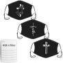 3 PCS Christian Face Mask for Men Women Cloth Faith Religious Cross Jesus Masks Washable Catholic Balaclava with 6 Filters - BWPEXDPKB