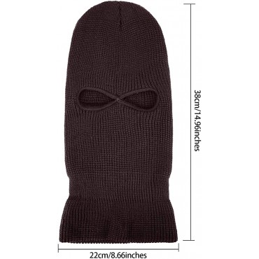 3 Pieces Knit Full Face Cover Winter Balaclava Face Covering Thermal Ski Cover for Adult - BXB50CKPW