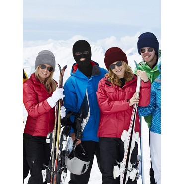 3 Pieces Knit Full Face Cover Winter Balaclava Face Covering Thermal Ski Cover for Adult - BXB50CKPW