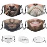 4Pcs Funny Face Mask Reusable Washable Windproof Adjustable Face Cover Balaclava for Men Women with 10 Filters - BFEVGPD4V