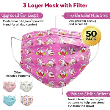 50 Pcs Mother's Days Disposable Face Masks 3-Ply Non-Woven Breathable Comfortable balaclava face mask ​for Men Women Flower - BKQNIO6IW