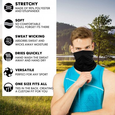 [6-Pack] Neck Gaiter Scarf Breathable Bandana Cooling Neck Gaiter for Men Women Cycling Hiking Fishing. - BMGO161J6