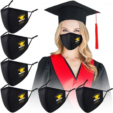 6 Pieces Class of 2022 Face Mask Reusable Graduation 2022 Mask Adjustable Graduation Present for Men Women - B3ZHN8UY7