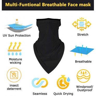 Face Mask Reusable Washable Cloth Bandanas Women Men Neck Gaiter Cover Ear Loops - BPFBGA44L