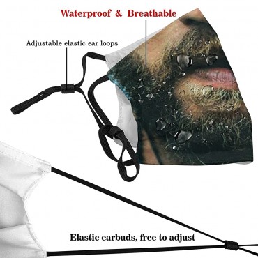 Farper Funny Beard Face Mask Balaclava Reusable Washable Cloth Mask Headband with 2 Filters for Man Woman Outdoor - B7GUK1XGU