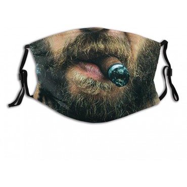 Farper Funny Beard Face Mask Balaclava Reusable Washable Cloth Mask Headband with 2 Filters for Man Woman Outdoor - B7GUK1XGU