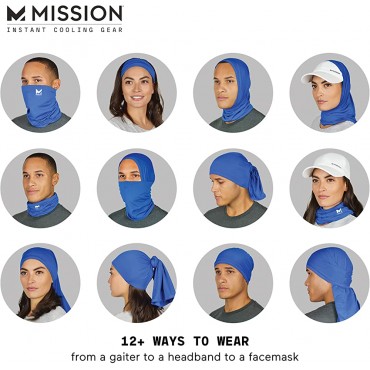 MISSION Cooling Neck Gaiter 12+ Ways To Wears Face Mask UPF 50 Cools when Wet - B2RMLMP1L