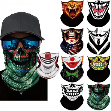 Neck Gaiter Mask,Bandana Gator Face Cover Mask Sun UV Protection,Neck Warmer Balaclava,Tube Face Scarf,Headband for Outdoor - BET0EMDCW
