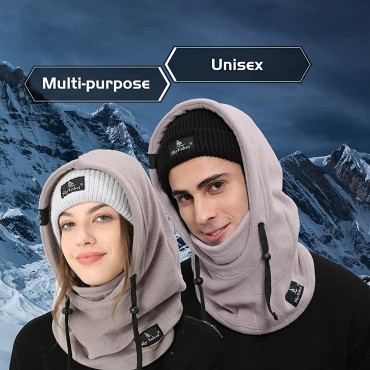 Shy Velvet Cold Weather Fleece Balaclava Ski Mask,Balaclava Wind-Resistant Winter Face Mask for Men and Women - BL14GRVNX