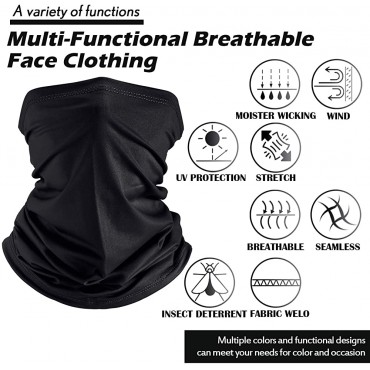 Summer Face Cover Scarf UV Protection Neck Gaiter Sunscreen Breathable Bandana Black 6 - B5LQYWI5Q