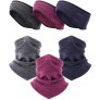 3 Pieces Neck Warmer Gaiter with Adjustable Strap and 3 Pieces Fleece Ear Warmer Headbands Ear Muffs Headband Winter Thicken Soft Elastic Fleece Skiing Face Covering Scarf for Woman Man - B9ZDTXAEX