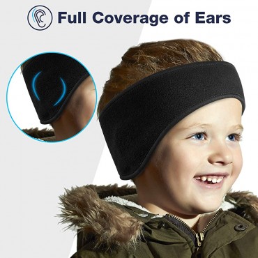 6 Pieces Kids Winter Ear Warmer Headbands Warm Fleece Ear Muff Headbands for Children Outside Sports 4-12 Years - B5KGAL9YO