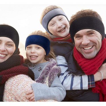 6 Pieces Kids Winter Ear Warmer Headbands Warm Fleece Ear Muff Headbands for Children Outside Sports 4-12 Years - B5KGAL9YO