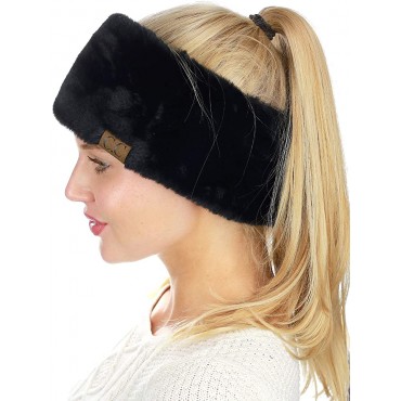 C.C Women's Soft Faux Fur Feel Sherpa Lined Ear Warmer Headband Headwrap - BDPH58CBD