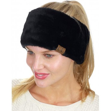 C.C Women's Soft Faux Fur Feel Sherpa Lined Ear Warmer Headband Headwrap - BDPH58CBD