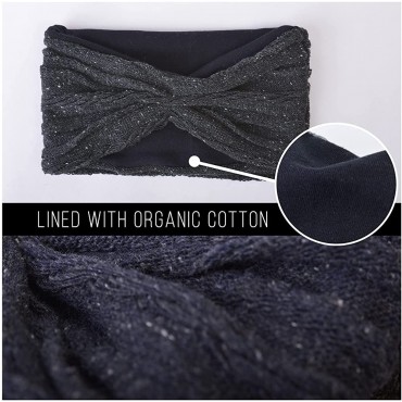 CHARM Organic Cotton Turban Headband Chemo Knit Hair Band Womens Ear Head Wrap - BWWB5FGOJ