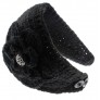 KMystic Knit Winter Headband Ear Warmer with Sparkles Rhinestone Black - BRK08JTVW