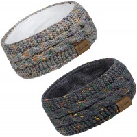 Loritta 2 Pack Headbands for Women Winter Warm Cable Knit Ear Warmer Thick Head Wrap Fuzzy Fleece Lined Gifts - BTUYGVZ3I