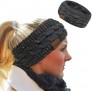 Loritta Womens Ear Warmers Headbands Winter Warm Fuzzy Cable Knit Head Wrap Fleece Lined Gifts - BZ2O8CZL9